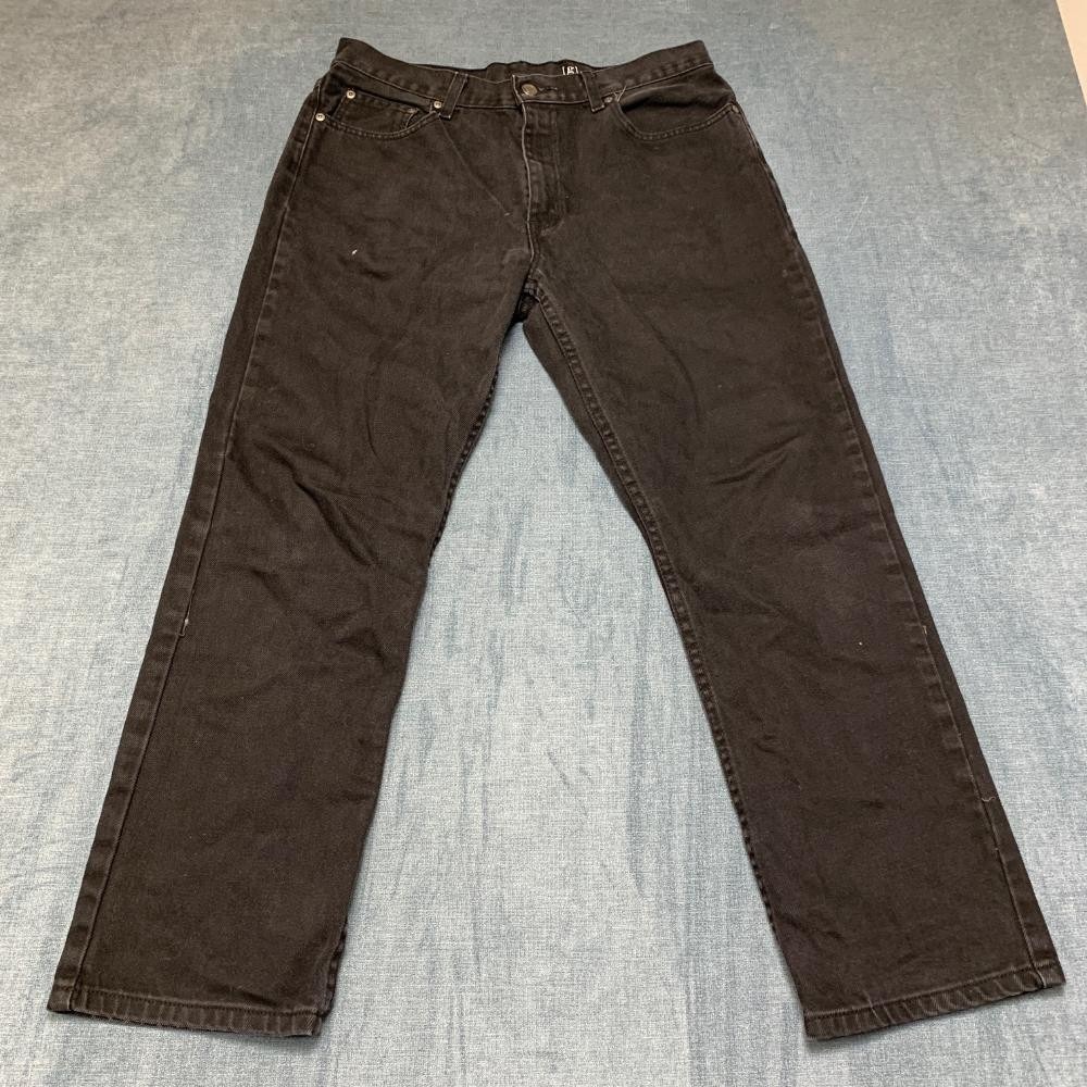 George Jeans Mens 34x30 Black Denim Cotton Regular Fit Straight Leg Streetwear